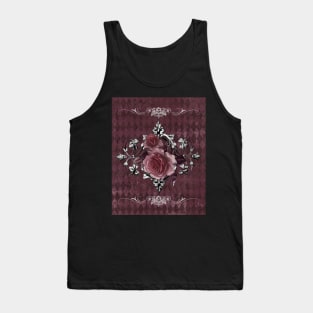 Gothic burgundy Cherub with Roses Tank Top